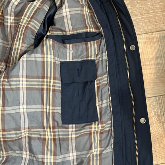 Brooks Brothers quilted winter jacket removable hood lined inner pocket  navy M - Picture 14 of 16